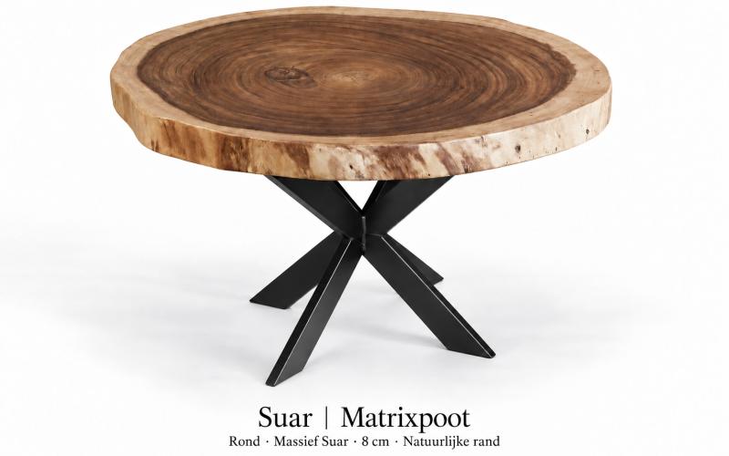 Ronde Suar boomstamtafel op maat